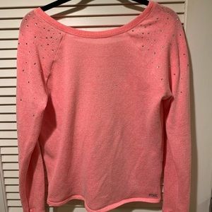 bright pink pullover sequined sweater